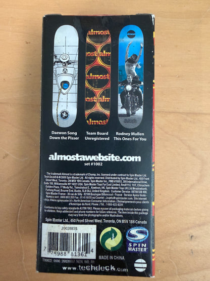Tech Deck Almost Team “Unregistered” – Zumiez Exclusive Boxed Set #1002 (2009) – Vintage Sealed