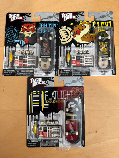 Tech Deck Element 96mm Lot (3) – Sealed Singles w/ Tool & Stickers Vintage