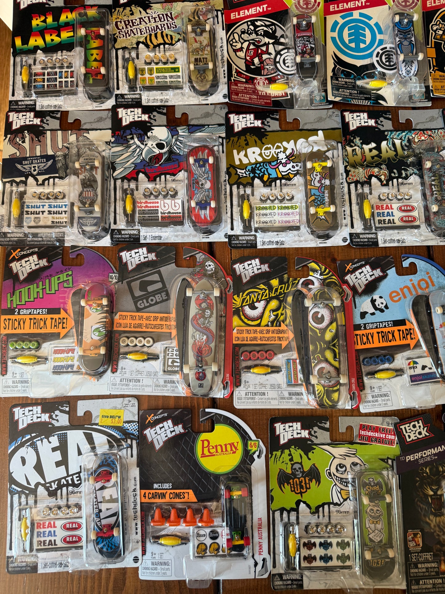 Vintage Tech Deck Lot 81 Fingerboards, Blackriver, Del Mar Pool, Handboard